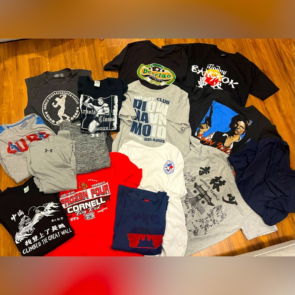 MENS 16 T-SHIRT Size large athletic BUNDLE